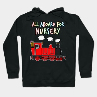 All Aboard For Nursery Steam Train (Red) Hoodie